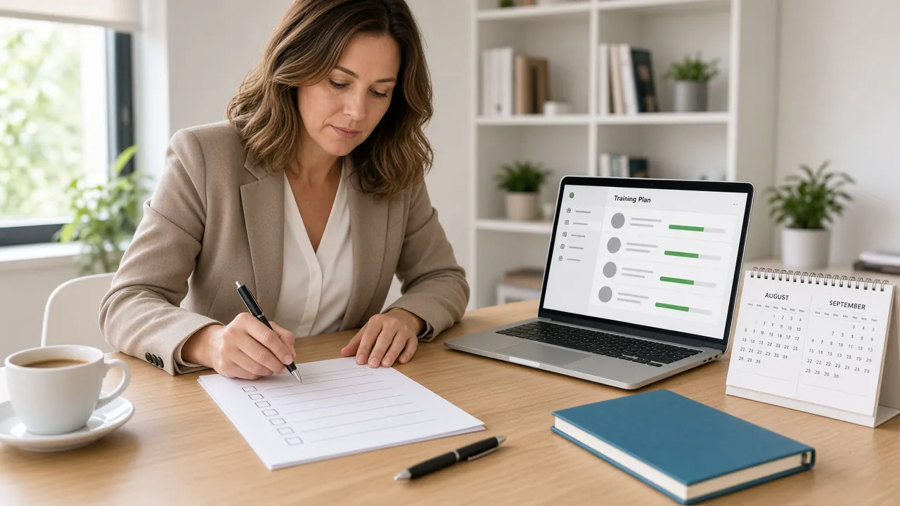 Licensee in Charge adding a mid-year starter to an agency CPD training plan checklist